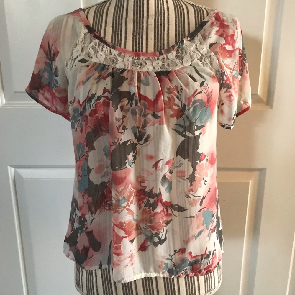 Sheer lace flower top